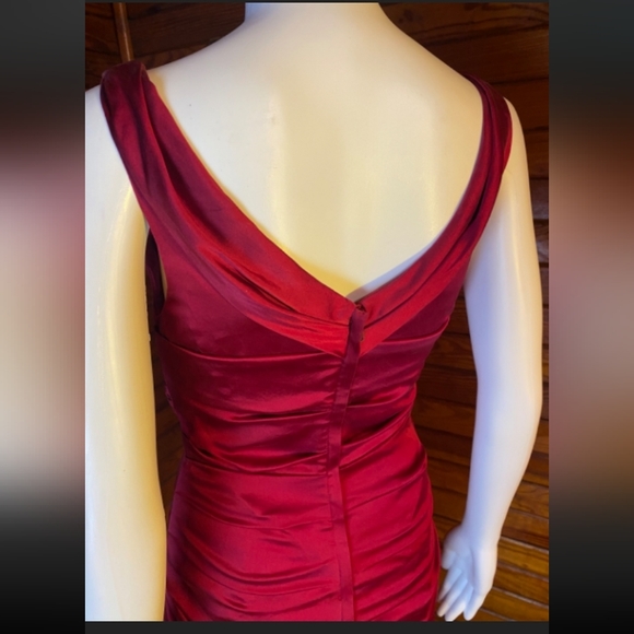EXPRESS Design Studio- Ruby Red Silk Cocktail Dress-4 - Picture 7 of 9